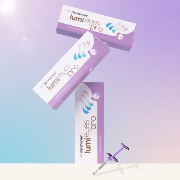 Lumi Eyes treatment packaging and a syringe